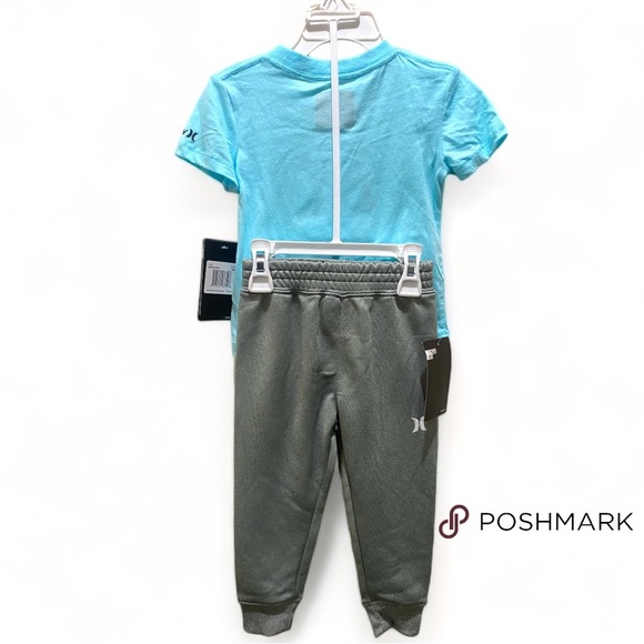 HURLEY BOYS GRAPHIC T-SHIRT JOGGERS 2 PIECE COPA/GREY 18 MONTHS NWT - Picture 2 of 5